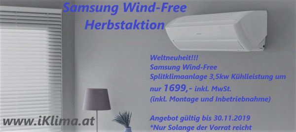 Samsung Wind-Free Aktion inkl. Montage und Inbetriebnahme