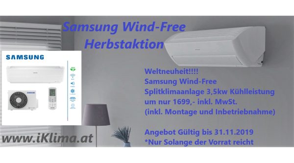 Samsung Wind-Free Aktion inkl. Montage und Inbetriebnahme